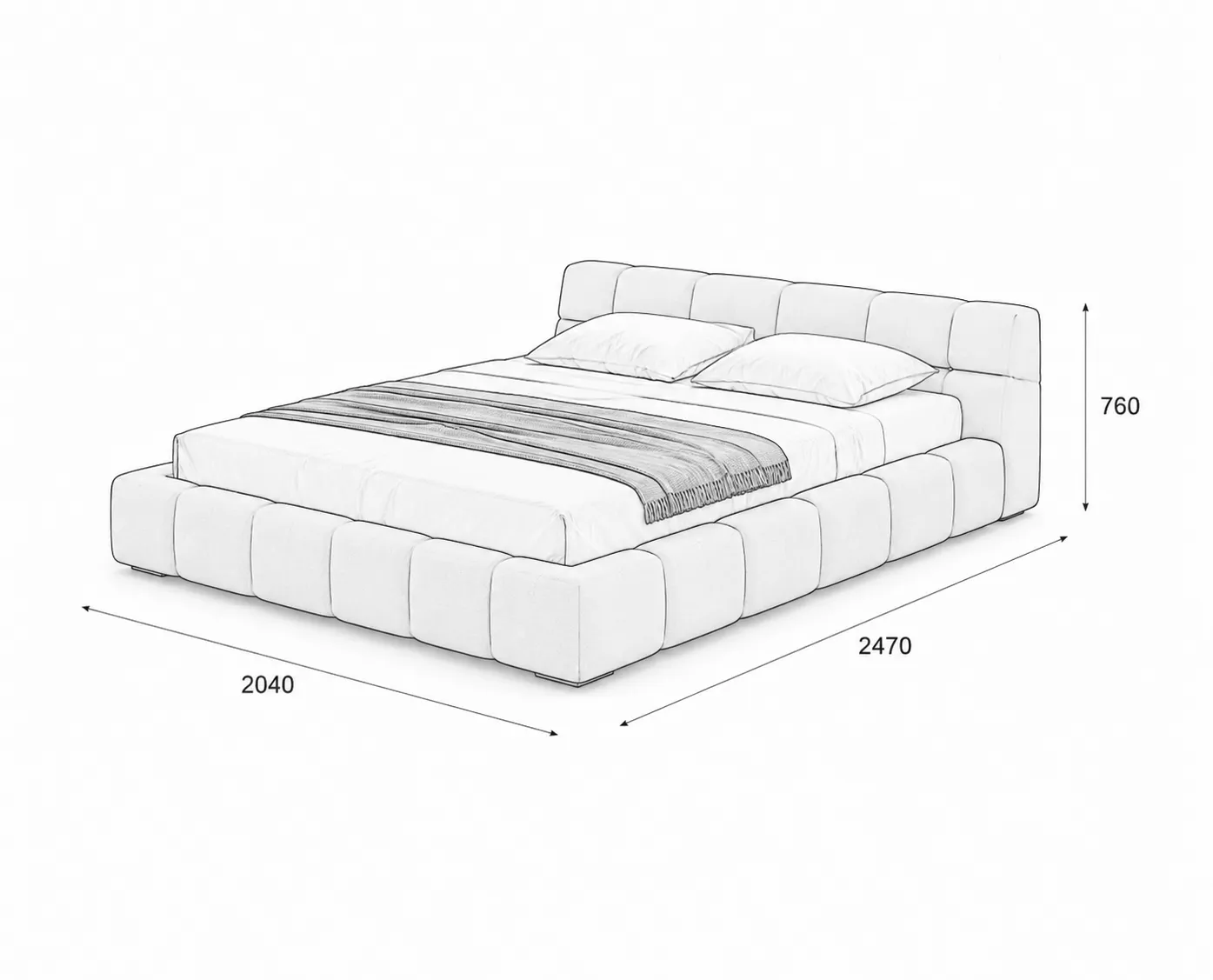 Схема сборки Кровать Tufty-bed by B&B Italia