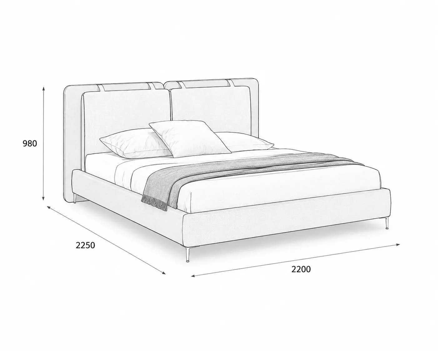 Схема сборки Кровать Tatlin Soft by Minotti