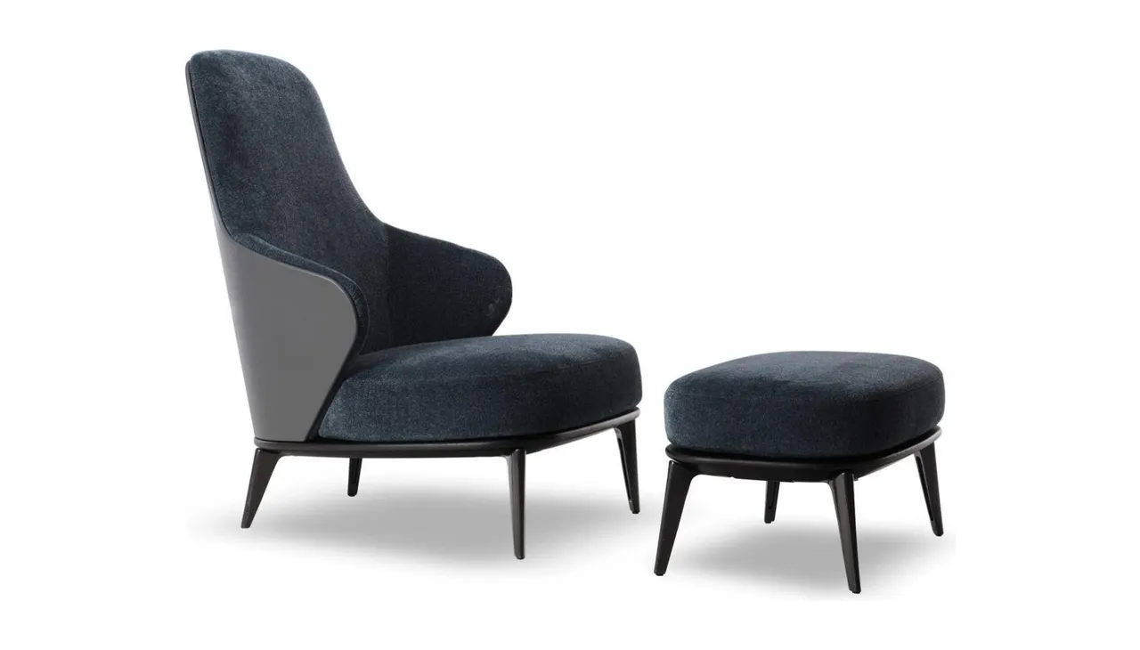 картинка Кресло с оттоманкой Leslie by Minotti от магазина INTERIOR TOP