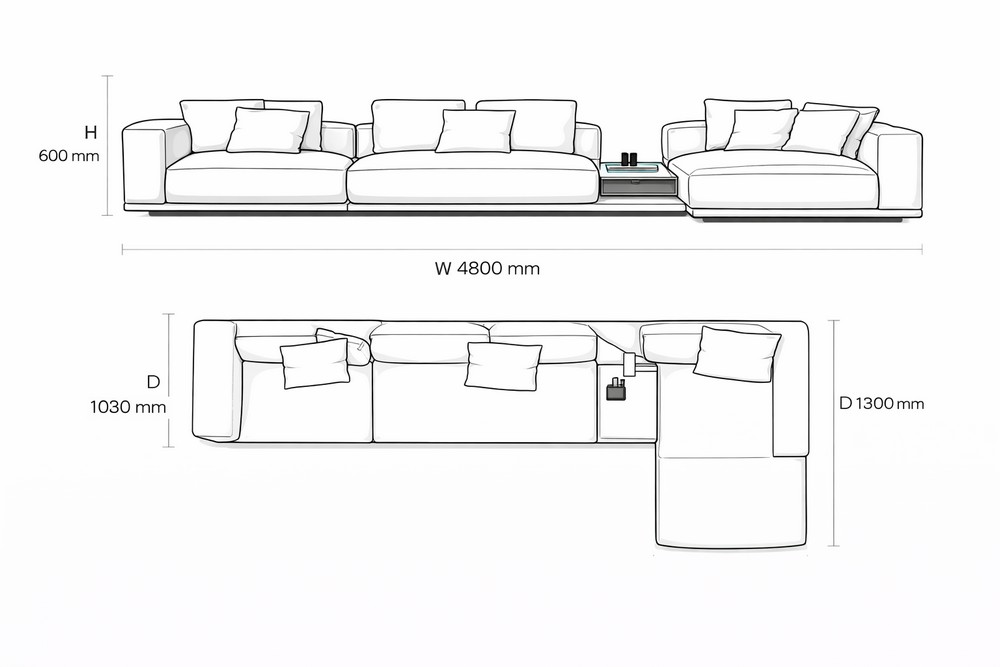 Схема сборки Диван Horizonte by Minotti